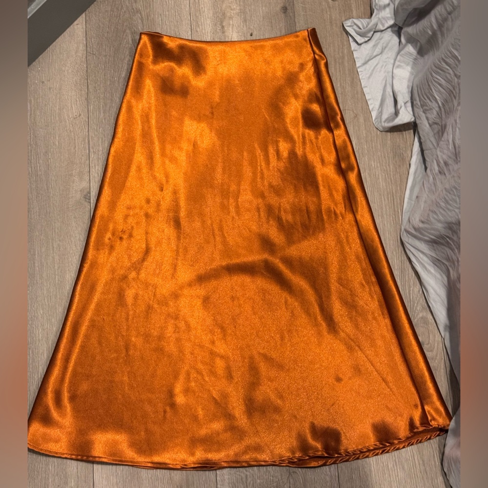 SHEIN Shimmering Copper A-Line Skirt
